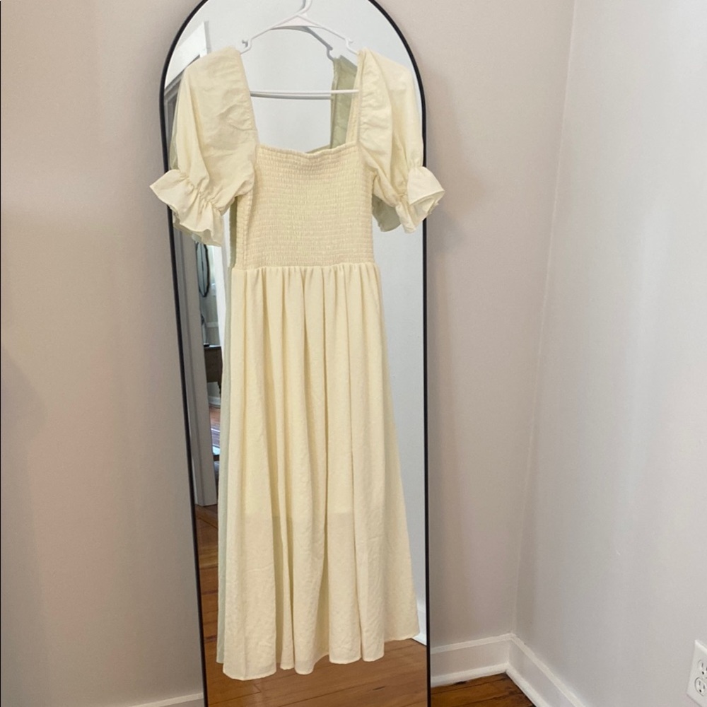 Altar’d State Cream Puff Sleeve Dress